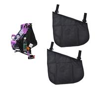 Paquete de 2 redes de carga universales para cochecito de bebé y organizador, espacio de almacenamiento adicional para cochecito, correas antideslizantes y ajustables, color negro