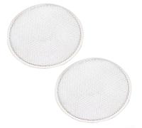 Paquete de 2 redes de malla de barbacoa de aleación de aluminio de 33 x 33 cm, bandeja circular para horno, parrilla, barbacoa, antiadherente, distribución de calor, color plateado