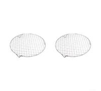 Paquete de 2 rejillas de cocción de acero inoxidable de 20 cm (23 cm) | Acero inoxidable 201, resistente a la deformación, sostiene alimentos pesados, herramienta de cocina, uso duradero