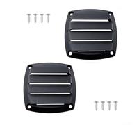 Paquete de 2 rejillas de ventilación marinas de plástico para barco, yate, casco, cubierta, ventilación recta, diseño de rejilla resistente a los elementos, resistente a la intemperie (negro)