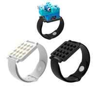 Paquete de 2 relojes de ladrillo de construcción con esfera personalizada, reloj de pulsera compatible con ladrillos Lego, correa de silicona ajustable, regalo creativo para los amantes de los