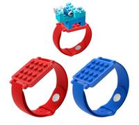 Paquete de 2 relojes de ladrillo de construcción con esfera personalizada, reloj de pulsera compatible con ladrillos Lego, correa de silicona ajustable, regalo creativo para los amantes de los