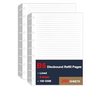 Paquete de 2 repuestos forrados con 9 discos para Happy Planner, papel de repuesto forrado de disco de tamaño clásico, insertos de hojas sueltas, 200 hojas/400 páginas, papel de 100 g/m², 7 x 9.25