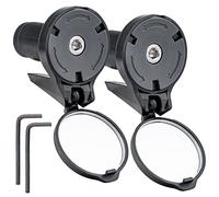 Paquete de 2 retrovisores Dropbar para bicicleta de carretera - Retrovisor HD ajustable de vidrio convexo para el extremo del manillar de bicicleta de carretera y de montaña