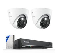 Paquete de 2 RLC-1224A y 1 RLN8-410: Reolink 12MP Camara Vigilancia PoE con Foco, Exterior, Detección de Personas/Vehículos/Pets, Audio Bidirectional, Visión Nocturna en Color; NVR 8CH con HDD de 2TB