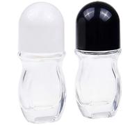 Paquete de 2 Rodillos de Vidrio Desodorantes -Botellas Vacías con Bola Rodante, Botellas Roll-on para Aceites, Aplicador de Protector Solar, Botellas de Aceite Esencial con Rodillo Refillable (30 ML)