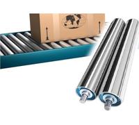Paquete de 2 rodillos transportadores de acero industrial, rodillos de accionamiento de 1 pulgada de diámetro para sistemas de cinta transportadora (D25 mm/L 140 mm) - & Soluciones de transporte