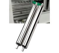 Paquete de 2 rodillos transportadores de acero inoxidable resistentes - 2 pulgadas/2.3 pulgadas de diámetro x 3.9-39.3 pulgadas de largo, rodillos de logística de almacén para un manejo eficiente de