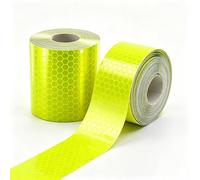 Paquete de 2 rollos de cinta adhesiva reflectante, de color amarillo fluorescente, ideal como cinta de seguridad, tamaño de 3 m x 50 mm, amarillo