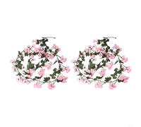Paquete de 2 rosas artificiales de 1,8 m con 69 flores de seda para el hogar, boda, fiesta, decoración de arco de pared, no se decolora, para una fácil instalación, para champán, rosa, rojo, blanco