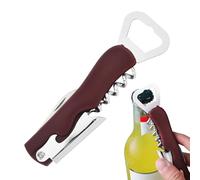 Paquete de 2 sacacorchos de corcho para botellas de vino, palancas de acero inoxidable 4 en 1, tornillos manuales para abrebotellas (rojo)
