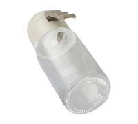 Paquete de 2 saleros y pimenteros de vidrio con mecanismo de medición para almacenamiento de condimentos de cocina, boca ancha recargable, tapa ABS, C