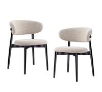 Paquete de 2 sillas de comedor modernas de metal con respaldo para cocina, sala de estar, dormitorio, restaurante, solución de asiento elegante para el hogar y la oficina