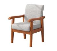 Paquete de 2 sillas de comedor tapizadas de lino modernas de mediados de siglo, marco de madera maciza, elegantes sillones para comedor, color 11, diseño retro, asientos cómodos