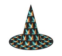 Paquete de 2 sombreros de bruja suaves con estampado de fénix de fuego y agua, para carnavales, máscaras, ahorro de espacio