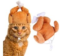 Paquete de 2 sombreros de pavo de Acción de Gracias para gato, disfraz de Halloween, perro pequeño, gatito, sombrero de baqueta para accesorios de cosplay y recuerdos de fiesta