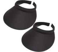 Paquete de 2 sombreros de visera ancha para mujeres y hombres, visera grande con clip, protección UV, deportes al aire libre, golf, playa, gorra, Negro -, 6 3/4/7 3/8