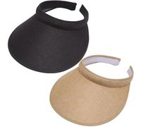 Paquete de 2 sombreros de visera ancha para mujeres y hombres, visera grande con clip, protección UV, deportes al aire libre, golf, playa, gorra, 6 7/8/7 1/2