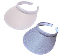 Paquete de 2 sombreros de visera ancha para mujeres y hombres, visera grande con clip, protección UV, deportes al aire libre, golf, playa, gorra, Color gris., 6 3/4/7 3/8