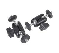 Paquete de 2 soportes de abrazadera de brazo mágico de doble cabeza esférica para cámara de acción, luz LED, micrófonos, brazo de conjuración de doble cabeza de bola