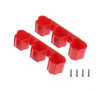 Paquete de 2 soportes de batería para herramientas Bosch de 10.8 V 12 V, organizador de almacenamiento montado en la pared (rojo)