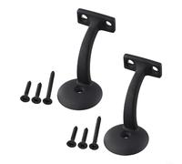 Paquete de 2 soportes de escalera para pasamanos, acabado negro mate resistente para una mejor estética y protección contra el óxido