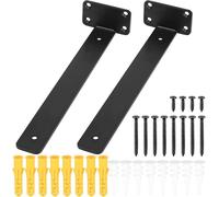 Paquete de 2 soportes de estante, soportes invisibles para estantes, soportes flotantes, soportes de alta resistencia, soportes de estantes, estantes de pared, soportes de estante, color negro para
