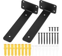 Paquete de 2 soportes de estante, soportes invisibles para estantes, soportes flotantes, soportes de alta resistencia, soportes de estantes, estantes de pared, soportes de estante, color negro para