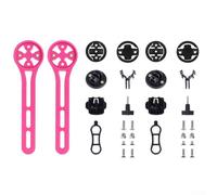 Paquete de 2 soportes de nailon para computadora, soporte de extensión de manillar resistente con adaptador, compatible con computadoras de ciclismo, negro (paquete de 2 rojos)