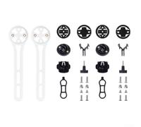 Paquete de 2 soportes de nailon para computadora, soporte de extensión de manillar resistente con adaptador, compatible con computadoras de ciclismo, negro (paquete de 2 blancos)