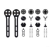 Paquete de 2 soportes de nailon para computadora, soporte de extensión de manillar resistente con adaptador, compatible con computadoras de ciclismo, negro (paquete de 2 negro)