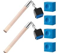 Paquete de 2 soportes de tiza de billar 2 en 1 y kit de herramientas de punzón de punta de taco, herramienta portátil para preparación de punta de taco y control de pelota