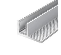 Paquete de 2 soportes de vidrio de aluminio de 39.5 pulgadas para barandilla y puerta de ducha, canal inferior antioxidante para panel sin marco de 8 a 12 mm