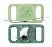 Paquete de 2 Soportes Impermeables para Collar de Perro Compatible con Apple AirTag, Soporte de Silicona Oculto para Airtag Tracker, Accesorios antipérdida para Collar de Perro (Claro, Verde Oscuro)