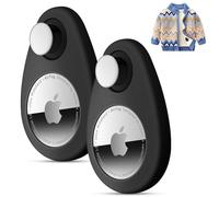 Paquete de 2 Soportes Ocultos para Airtag para niños, Funda para rastreador GPS, Funda de Silicona antiextracción con Pines, Adecuado para niños, Ancianos, Mascotas, Mochila, Equipaje (Negro, Negro)