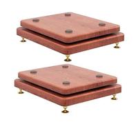 Paquete de 2 soportes para altavoces con aislamiento de subwoofer bandeja base ajustable y clavos de cobre fijos para el estudio de música en casa, oficina, 35 x 35 x 8 cm, mejora la calidad del