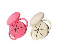 Paquete de 2 soportes para aperitivos de acero inoxidable para niños, tapa a prueba de fugas y asa, recipiente de almacenamiento de alimentos, tapa de silicona a prueba de fugas