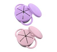 Paquete de 2 soportes para aperitivos de acero inoxidable para niños, tapa a prueba de fugas y asa, recipiente de almacenamiento de alimentos, tapa de silicona a prueba de fugas