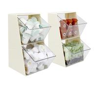 Paquete de 2 soportes para cápsulas de café, organizador de barra de café para el hogar y la oficina, organizador de encimera, contenedores de almacenamiento para estación de café, contenedor para