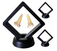 Paquete de 2 soportes para dientes de tiburón, vitrina sellada para dientes de tiburón, caja de exhibición flotante 3D a prueba de polvo y resistente a la oxidación | Vitrina de dientes de tiburón