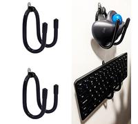 Paquete de 2 soportes para teclado y mouse, organizador de almacenamiento para teclado, montaje en pared, fácil de instalar y ajustable, para tu teclado, mouse y muchos otros dispositivos electrónicos