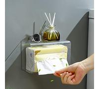 Paquete de 2 soportes transparentes para caja de pañuelos de acrílico facial montado en la pared, organizador de servilletas para baño, cocina y oficina, rectangular
