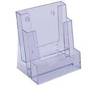 Paquete de 2 soportes transparentes para folletos A5 con agujero para colgar, menú acrílico, soporte independiente para folletos, folletos, para oficina, restaurantes, recepción, tarjetas de visita