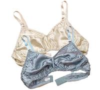 Paquete De 2 Sujetadores Ultrafinos 100% De Seda Morera para Mujer Bralette De Triángulo De Satén De Doble Cara Bra Diario Suave Y Agradable para La Piel (Color : 13, Size : 44/100)