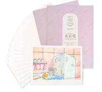 Paquete de 2 suministros de arte Paul Rubens papel de acuarela de prensa caliente, trapo 100% algodón con efecto brillante brillante, papel libre de ácidos, 150 libras/300 g/m², 7.75 x 5.3 pulgadas para medios mixtos húmedos y secos, 20 hojas