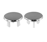 Paquete de 2 tapacubos cromados para desagüe de fregadero de baño para anillo, escudo redondo de plástico ABS para lavabos de 22 mm a 24 mm, para un acabado fácil de ajustar a presión
