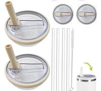 Paquete de 2 tapas de vaso de 30 onzas de repuesto para Stanley IceFlow, a prueba de derrames, resistentes a salpicaduras, juegos de fundas de vaso reutilizables con 4 popotes y 1 cepillo de limpieza