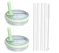 Paquete de 2 tapas de vaso de 30 onzas de repuesto para Stanley IceFlow de 0.89 L, a prueba de derrames, a prueba de salpicaduras, funda de vaso reutilizable con 4 popotes y 1 cepillo de limpieza
