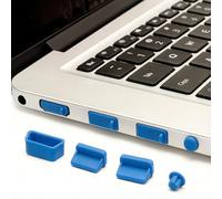 Paquete de 2 tapones antipolvo de silicona 16 en 1 para computadora portátil, kit protector de puerto para USB-C USB, HDMI, Ethernet, tarjeta SD de audio de 3,5 mm, rosa, para PC portátil (azul)