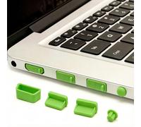 Paquete de 2 tapones antipolvo de silicona 16 en 1 para computadora portátil, kit protector de puerto para USB-C USB, HDMI, Ethernet, tarjeta SD de audio de 3,5 mm, rosa, para PC portátil (verde)
